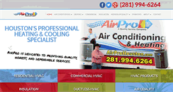 Desktop Screenshot of airprohouston.com